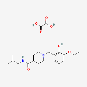 molecular formula C21H32N2O7 B3949981 1-[(3-ethoxy-2-hydroxyphenyl)methyl]-N-(2-methylpropyl)piperidine-4-carboxamide;oxalic acid 