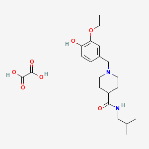 molecular formula C21H32N2O7 B3949994 1-(3-ethoxy-4-hydroxybenzyl)-N-isobutyl-4-piperidinecarboxamide ethanedioate (salt) 