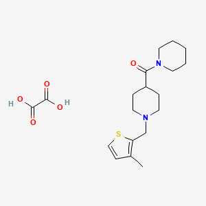 [1-[(3-Methylthiophen-2-yl)methyl]piperidin-4-yl]-piperidin-1-ylmethanone;oxalic acid