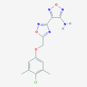 molecular formula C13H12ClN5O3 B395002 4-{5-[(4-Chloro-3,5-dimethylphenoxy)methyl]-1,2,4-oxadiazol-3-yl}-1,2,5-oxadiazol-3-amine 