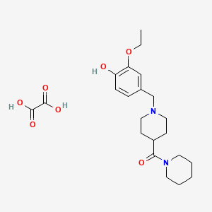 molecular formula C22H32N2O7 B3950057 2-ethoxy-4-{[4-(1-piperidinylcarbonyl)-1-piperidinyl]methyl}phenol ethanedioate (salt) 