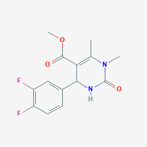 molecular formula C14H14F2N2O3 B395006 Methyl 4-(3,4-difluorophenyl)-1,6-dimethyl-2-oxo-1,2,3,4-tetrahydropyrimidine-5-carboxylate CAS No. 347319-96-4