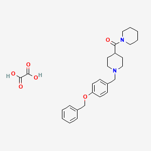 molecular formula C27H34N2O6 B3950070 1-[4-(benzyloxy)benzyl]-4-(1-piperidinylcarbonyl)piperidine oxalate 