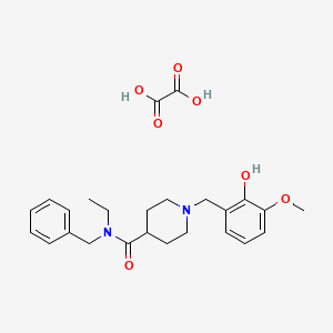 molecular formula C25H32N2O7 B3950109 N-benzyl-N-ethyl-1-[(2-hydroxy-3-methoxyphenyl)methyl]piperidine-4-carboxamide;oxalic acid 