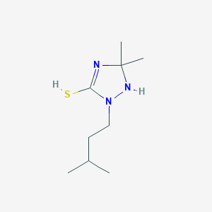 molecular formula C9H19N3S B395020 5,5-dimethyl-2-(3-methylbutyl)-1H-1,2,4-triazole-3-thiol 