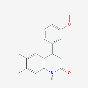 molecular formula C18H19NO2 B395021 4-(3-methoxyphenyl)-6,7-dimethyl-3,4-dihydroquinolin-2(1H)-one 