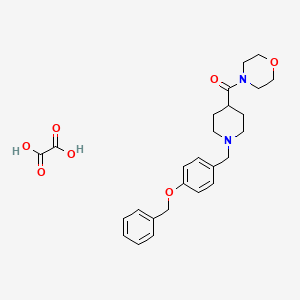 molecular formula C26H32N2O7 B3950219 Morpholin-4-yl-[1-[(4-phenylmethoxyphenyl)methyl]piperidin-4-yl]methanone;oxalic acid 