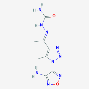 molecular formula C8H11N9O2 B395022 Semicarbazide, 1-(1-[5-methyl-1-(4-amino-furazan-3-yl)-1H-[1,2,3]triazol-4-yl]-ethylidene)- 