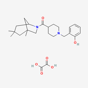 molecular formula C25H36N2O6 B3950220 2-({4-[(1,3,3-trimethyl-6-azabicyclo[3.2.1]oct-6-yl)carbonyl]-1-piperidinyl}methyl)phenol ethanedioate (salt) 