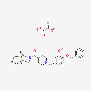 molecular formula C33H44N2O7 B3950224 [1-[(3-Methoxy-4-phenylmethoxyphenyl)methyl]piperidin-4-yl]-(1,3,3-trimethyl-6-azabicyclo[3.2.1]octan-6-yl)methanone;oxalic acid 