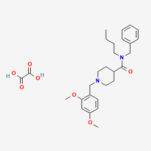 molecular formula C28H38N2O7 B3950303 N-benzyl-N-butyl-1-[(2,4-dimethoxyphenyl)methyl]piperidine-4-carboxamide;oxalic acid 