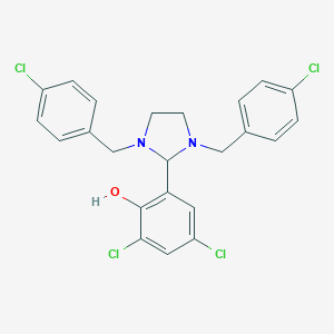 molecular formula C23H20Cl4N2O B395031 2-[1,3-Bis(4-chlorobenzyl)-2-imidazolidinyl]-4,6-dichlorophenol 