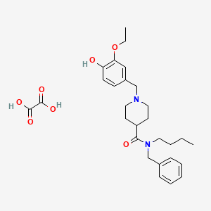 molecular formula C28H38N2O7 B3950318 N-benzyl-N-butyl-1-(3-ethoxy-4-hydroxybenzyl)-4-piperidinecarboxamide ethanedioate (salt) 