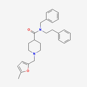 molecular formula C27H32N2O2 B3950335 N-benzyl-1-[(5-methylfuran-2-yl)methyl]-N-(2-phenylethyl)piperidine-4-carboxamide 