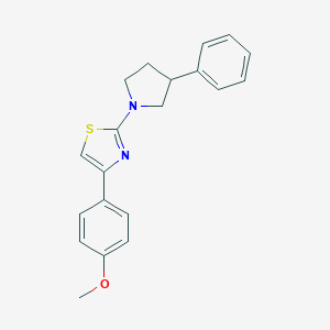 molecular formula C20H20N2OS B395042 4-(4-Methoxyphenyl)-2-(3-phenylpyrrolidin-1-yl)-1,3-thiazole 