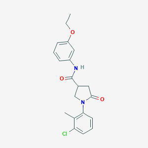 molecular formula C20H21ClN2O3 B395048 1-(3-chloro-2-methylphenyl)-N-(3-ethoxyphenyl)-5-oxopyrrolidine-3-carboxamide 