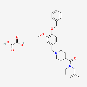 N-ethyl-1-[(3-methoxy-4-phenylmethoxyphenyl)methyl]-N-(2-methylprop-2-enyl)piperidine-4-carboxamide;oxalic acid