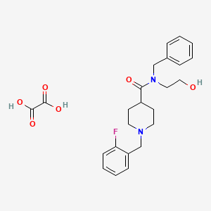 N-benzyl-1-[(2-fluorophenyl)methyl]-N-(2-hydroxyethyl)piperidine-4-carboxamide;oxalic acid