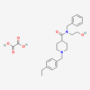 N-benzyl-1-[(4-ethylphenyl)methyl]-N-(2-hydroxyethyl)piperidine-4-carboxamide;oxalic acid