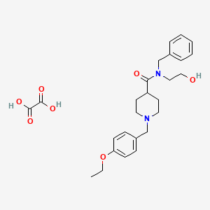 molecular formula C26H34N2O7 B3950548 N-benzyl-1-[(4-ethoxyphenyl)methyl]-N-(2-hydroxyethyl)piperidine-4-carboxamide;oxalic acid 