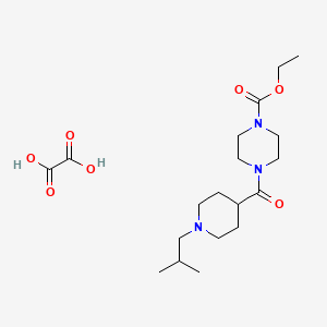 molecular formula C19H33N3O7 B3950615 ethyl 4-[(1-isobutyl-4-piperidinyl)carbonyl]-1-piperazinecarboxylate oxalate 