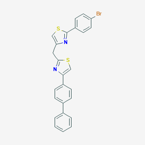 molecular formula C25H17BrN2S2 B395063 4-(Biphenyl-4-yl)-2-{[2-(4-bromophenyl)-1,3-thiazol-4-yl]methyl}-1,3-thiazole 