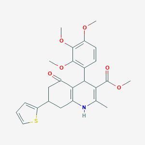 molecular formula C25H27NO6S B395064 Methyl 2-methyl-5-oxo-7-(2-thienyl)-4-(2,3,4-trimethoxyphenyl)-1,4,5,6,7,8-hexahydro-3-quinolinecarboxylate 