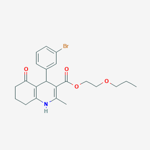 molecular formula C22H26BrNO4 B395065 2-Propoxyethyl 4-(3-bromophenyl)-2-methyl-5-oxo-1,4,5,6,7,8-hexahydroquinoline-3-carboxylate 