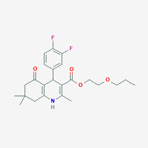 molecular formula C24H29F2NO4 B395066 2-Propoxyethyl 4-(3,4-difluorophenyl)-2,7,7-trimethyl-5-oxo-1,4,5,6,7,8-hexahydro-3-quinolinecarboxylate 