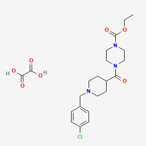 molecular formula C22H30ClN3O7 B3950661 ethyl 4-{[1-(4-chlorobenzyl)-4-piperidinyl]carbonyl}-1-piperazinecarboxylate oxalate 