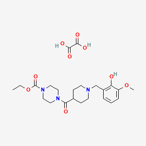 Ethyl 4-[1-[(2-hydroxy-3-methoxyphenyl)methyl]piperidine-4-carbonyl]piperazine-1-carboxylate;oxalic acid