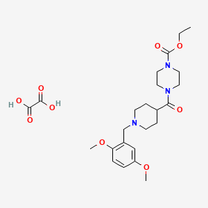 Ethyl 4-[1-[(2,5-dimethoxyphenyl)methyl]piperidine-4-carbonyl]piperazine-1-carboxylate;oxalic acid