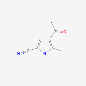 molecular formula C9H10N2O B039507 1,5-Dimethyl-4-acetyl-1H-pyrrole-2-carbonitrile CAS No. 121191-16-0