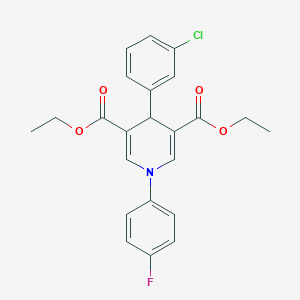 molecular formula C23H21ClFNO4 B395070 Diethyl 4-(3-chlorophenyl)-1-(4-fluorophenyl)-1,4-dihydropyridine-3,5-dicarboxylate 