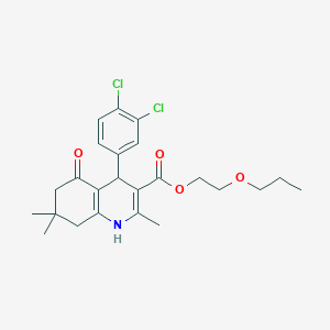 molecular formula C24H29Cl2NO4 B395071 2-Propoxyethyl 4-(3,4-dichlorophenyl)-2,7,7-trimethyl-5-oxo-1,4,5,6,7,8-hexahydro-3-quinolinecarboxylate 