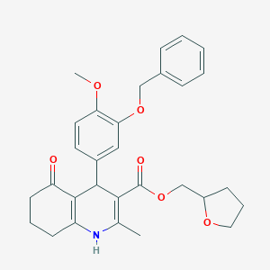 molecular formula C30H33NO6 B395072 oxolan-2-ylmethyl 4-(4-methoxy-3-phenylmethoxyphenyl)-2-methyl-5-oxo-4,6,7,8-tetrahydro-1H-quinoline-3-carboxylate CAS No. 5804-29-5