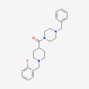 molecular formula C24H30FN3O B3950724 1-benzyl-4-{[1-(2-fluorobenzyl)-4-piperidinyl]carbonyl}piperazine 