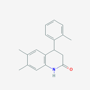 molecular formula C18H19NO B395074 6,7-dimethyl-4-(2-methylphenyl)-3,4-dihydroquinolin-2(1H)-one 