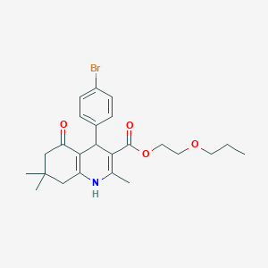 molecular formula C24H30BrNO4 B395075 2-Propoxyethyl 4-(4-bromophenyl)-2,7,7-trimethyl-5-oxo-1,4,5,6,7,8-hexahydro-3-quinolinecarboxylate 