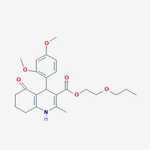 molecular formula C24H31NO6 B395077 2-Propoxyethyl 4-(2,4-dimethoxyphenyl)-2-methyl-5-oxo-1,4,5,6,7,8-hexahydroquinoline-3-carboxylate 