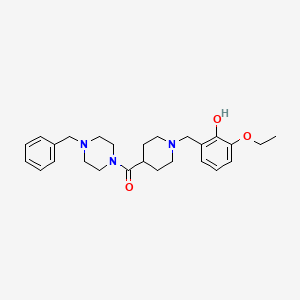 molecular formula C26H35N3O3 B3950784 2-({4-[(4-benzyl-1-piperazinyl)carbonyl]-1-piperidinyl}methyl)-6-ethoxyphenol 