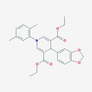molecular formula C26H27NO6 B395079 Diethyl 4-(1,3-benzodioxol-5-yl)-1-(2,5-dimethylphenyl)-1,4-dihydropyridine-3,5-dicarboxylate 