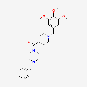 molecular formula C27H37N3O4 B3950796 1-benzyl-4-{[1-(3,4,5-trimethoxybenzyl)-4-piperidinyl]carbonyl}piperazine 