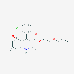 2-Propoxyethyl 4-(2-chlorophenyl)-2,7,7-trimethyl-5-oxo-1,4,5,6,7,8-hexahydroquinoline-3-carboxylate