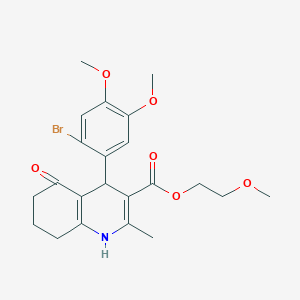 2-Methoxyethyl 4-(2-bromo-4,5-dimethoxyphenyl)-2-methyl-5-oxo-1,4,5,6,7,8-hexahydroquinoline-3-carboxylate
