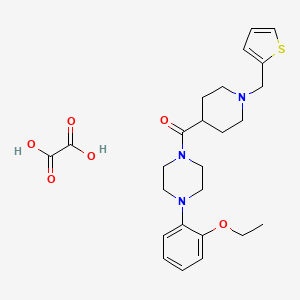 molecular formula C25H33N3O6S B3950836 [4-(2-Ethoxyphenyl)piperazin-1-yl]-[1-(thiophen-2-ylmethyl)piperidin-4-yl]methanone;oxalic acid 