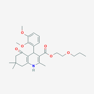 2-Propoxyethyl 4-(2,3-dimethoxyphenyl)-2,7,7-trimethyl-5-oxo-1,4,5,6,7,8-hexahydroquinoline-3-carboxylate