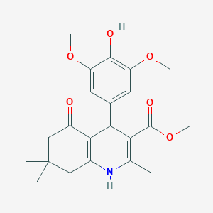molecular formula C22H27NO6 B395086 Methyl 4-(4-hydroxy-3,5-dimethoxyphenyl)-2,7,7-trimethyl-5-oxo-1,4,5,6,7,8-hexahydroquinoline-3-carboxylate 