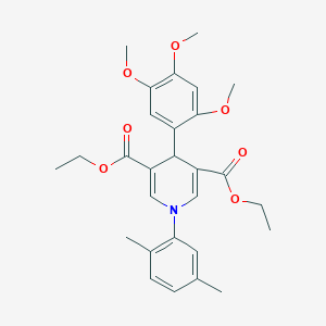 molecular formula C28H33NO7 B395088 Diethyl 1-(2,5-dimethylphenyl)-4-(2,4,5-trimethoxyphenyl)-1,4-dihydropyridine-3,5-dicarboxylate 