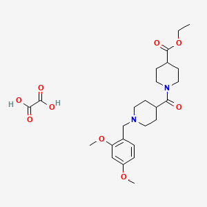 molecular formula C25H36N2O9 B3950924 Ethyl 1-[1-[(2,4-dimethoxyphenyl)methyl]piperidine-4-carbonyl]piperidine-4-carboxylate;oxalic acid 